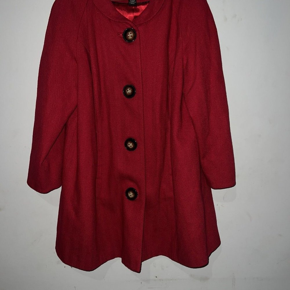 Lane Bryant Women’s Coat‎ Jacket Red Size 18/20 Pockets (2a)
